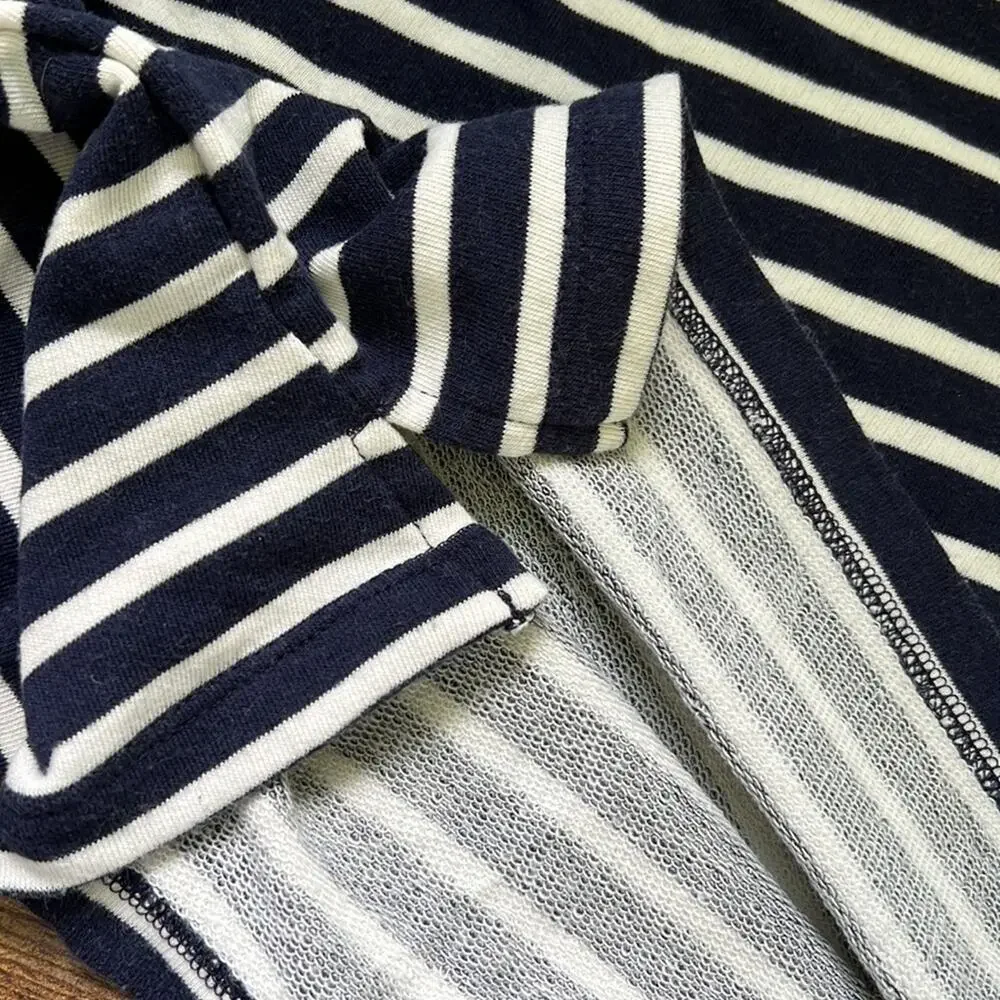 Old Navy XXL Navy & White Striped Ruffled Long Sleeve Sweater - Picture 8 of 10